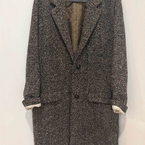 Zadig & Voltaire Black and White Herringbone Coat